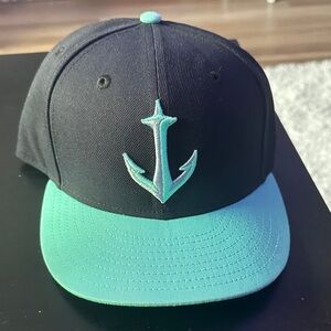 Navy and Teal Anchor Cap Seattle Kraken fitted hat size 7 1/8